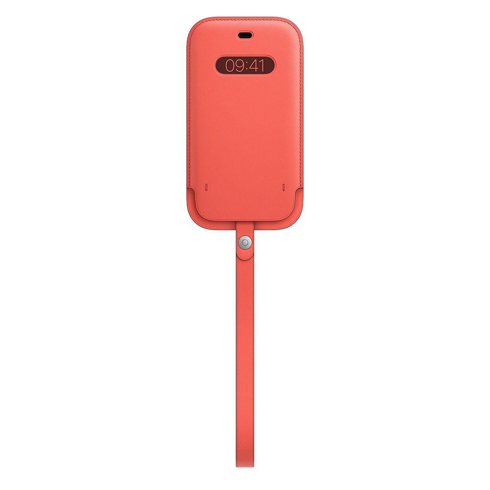 Чехол-конверт Apple Leather Sleeve with MagSafe для iPhone 12/12 Pro, кожа, розовый цитрус - 0