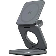 Зарядное устройство беспроводное Magssory Fold Pro 3 в 1, 23Вт, полночный черный - 0