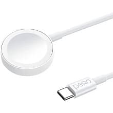 Зарядное устройство беспроводное PERO TC19 USB-C для Apple Watch, 2,5Вт, белый - 0