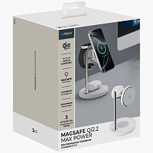 Зарядное устройство беспроводное Deppa 3 в 1 QI2.2 Max Power, 25Вт, белый - 3